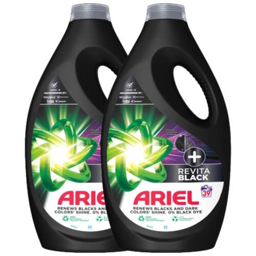Ariel +RevitaBlack folyékony Mosószer 2x1,95L - 78 mosás