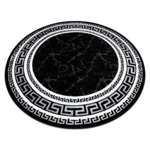Modern GLOSS szőnyeg kör 2813 87 elegáns, keret, görög fekete kerék 150 cm 49351130 