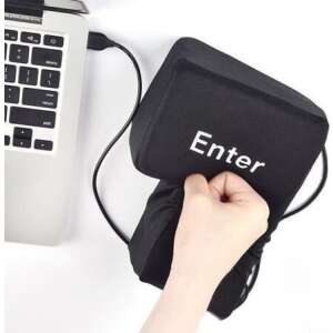 Fekete Enter gomb alakú stresszlabda, szórakoztató és kreatív irodai kiegészítő - Tréfás termék