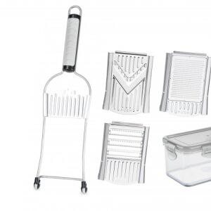 Speed Multifunctional Slicer Set with interchangeable blades and food container - Handheld slicer