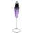 Adler AD4499 electric milk frother, purple, with stand, side view