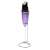 Adler AD4499 electric milk frother, purple, with stand, side view