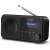 Sharp DR-P420 portable digital radio with Bluetooth, black, angled view