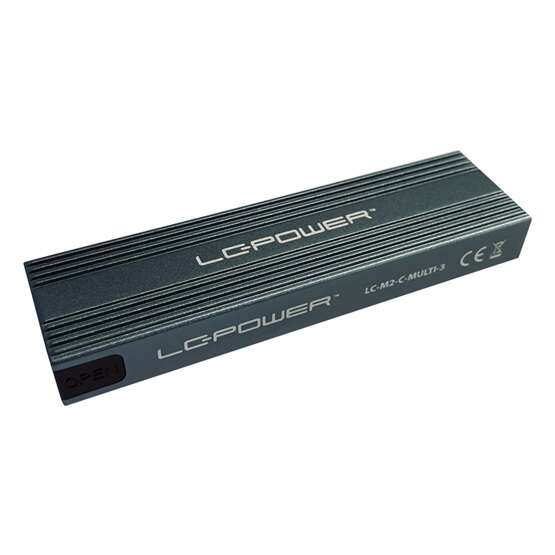 LC Power Külső ház - USB 3.2 Type-C - NVMe vagy SATA M.2 SSD - LC...
