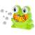 Green frog shaped bubble blower blowing bubbles