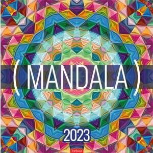 TOPTIMER Mandala Wandkalender 2023, mit einem farbenfrohen Mandala-Design - TOPTIMER