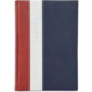 TOPTIMER "Fashion" A5 Napi Tervező Naptár, Bordó-Fehér-Kék, 2024 - TOPTIMER