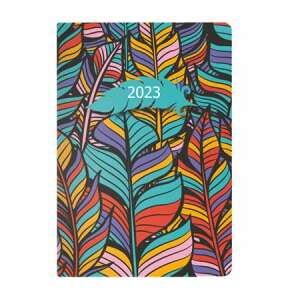 TOPTIMER "Joy flexi" B6 Wochenplaner Kalender mit bunten Federmuster - TOPTIMER