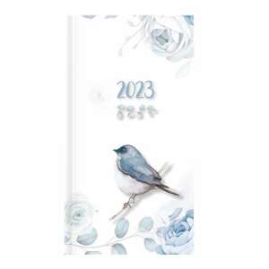 TOPTIMER "Joy" Taschenkalender, blauer Vogel-Design, 2023 - TOPTIMER
