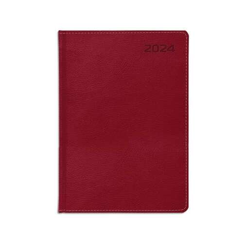 TOPTIMER "Traditional" A5 Burgundy Daily Planner Calendar 2024, front cover