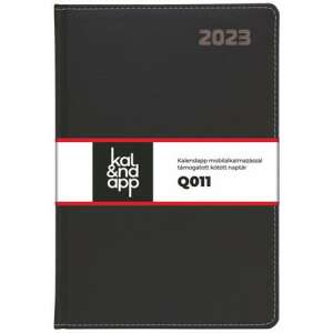 TOPTIMER "Kalendapp" B5 Fekete Heti Tervező Naptár 2023 - TOPTIMER