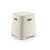 White plastic rattan effect stool, 27 cm high, for bathroom, bedroom, living room