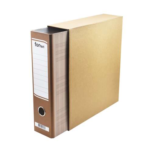 Forten A4 ring binder, 8 cm, cardboard, natural