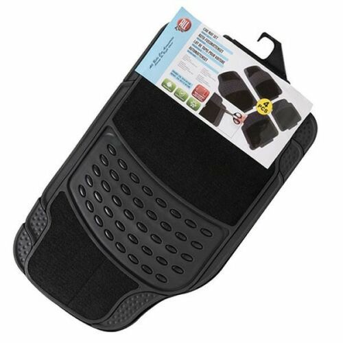 ALL márkájú 4 darabos fekete PVC és textil autószőnyeg szett, univerzális méret