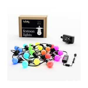 Twinkly Festoon Lights, 20 żarówek LED RGB, 10m inteligentne lampki sznurkowe z kontrolerem i zasilaczem - Lightshine