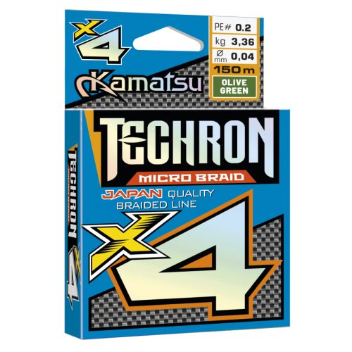 Kamatsu Techron Micro Braid X4 Zsinór - 0,10mm/150m - Olívzöld 131777846 - Fonott zsinór
