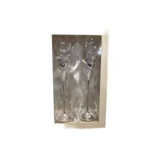 Esküvői pezsgőspohár szett 2 db-os, szív mintával - Ajándékötlet esküvőre