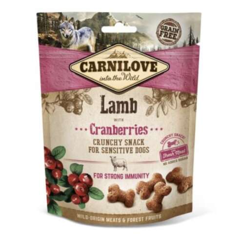 Carnilove Dog Crunchy Snack Lamb &amp; Cranberries- Bárány Hússal és Vörös Áfonyával 200g