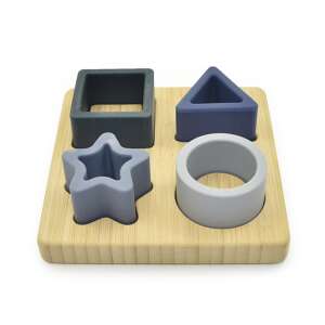 Készségfejlesztő formakirakó montessori játék kék színben 