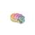 Pastel rainbow silicone stacking toy, angled view