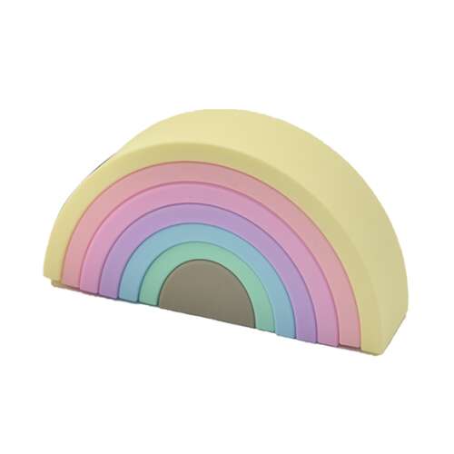 Pastel Silicone Rainbow Building Blocks Set