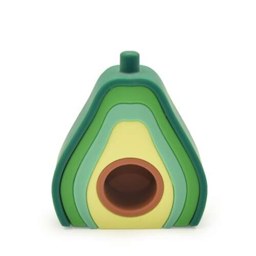 Avocado stacking toy, silicone stacking toy, baby stacking toy, Montessori stacking toy, avocado shaped stacking toy