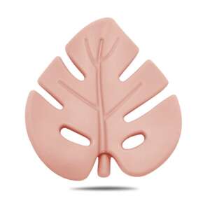 Baby leaf shaped silicone teether in pink color - Chewing gum