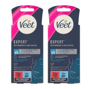 Veet Expert Trake za depilaciju voskom, za osjetljivu kožu, lice, 2x20 traka - Veet