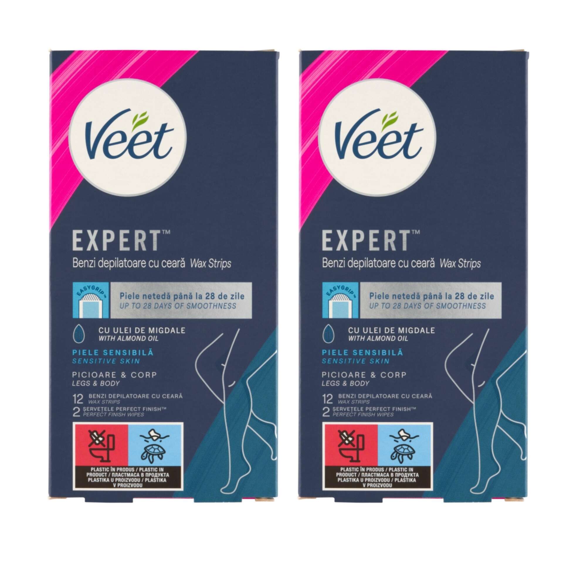 E-shop Veet Easy-Gel Cold Resin Strips pre citlivú pokožku 2x12ks