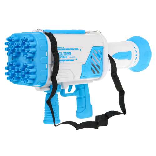 Seifenblasenmaschine für Kinder, 3 x blaue Windrad-Waffe + Seifenblasenflüssigkeit