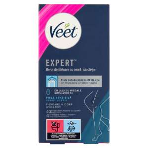 Veet Expert Wachsstreifen für empfindliche Haut, Beine & Körper, 40 Streifen - Haarentfernung & Rasur