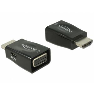 Адаптер Delock HDMI към VGA с Micro USB захранване, HDMI-A мъжки към VGA женски - Delock