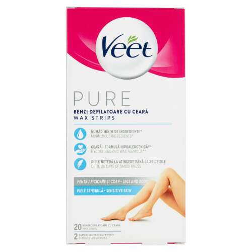 Veet Pure Pure Cold Resin Strips pentru piele sensibilă 20pcs