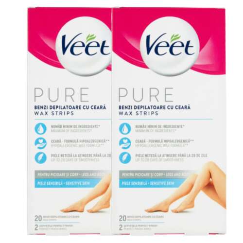 Veet Pure Pure Cold Resin Strips pentru piele sensibilă 2x20pcs