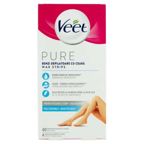 Veet Pure Pure Cold Resin Strips pentru piele sensibilă 40pcs