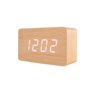 TOO DC-310-LBN világosbarna digitális óra, elülső nézet - Ébresztőóra