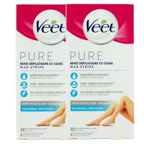 Veet Pure Pure Cold Resin Strips pentru piele sensibilă 2x40pcs