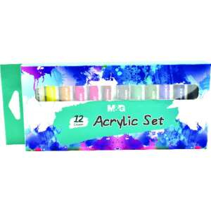 M&G Akrilfesték készlet, 12 szín, 12ml tubus - Akrilfesték