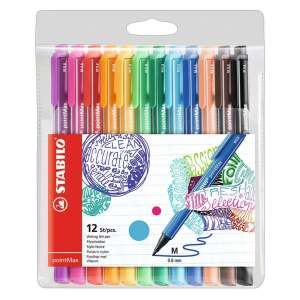 STABILO Point Max 0,8 mm Fineliner-Stifte-Set, 12 Farben - STABILO Fineliner