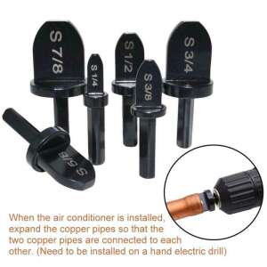 Copper pipe swaging tool drill bits set, 6 pieces, for use with hand electric drill - Drill and Screwdriver Accessory