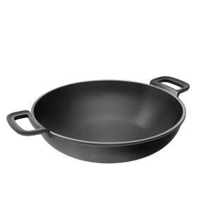 Tescoma MASSIVE Wok, 30 cm öntöttvas wok, fekete, tapadásmentes - Tescoma
