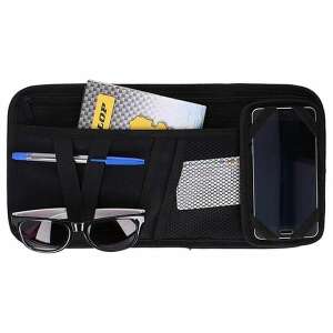 DUNLOP Schwarzer Auto Sonnenblenden Organizer mit Taschen für Sonnenbrille, Telefon und Karten - Dunlop