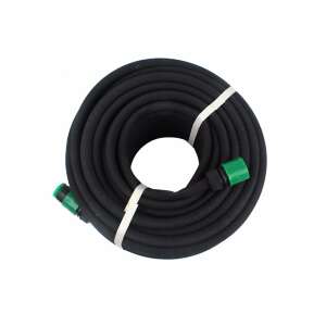 Furtun de irigare prin picurare de 30 de metri, negru cu conectori verzi - Sistem de picurare pentru gradina