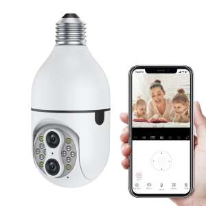 Wireless security camera disguised as a light bulb, with two lenses and E27 socket, controlled by smartphone app - Nonbrand Security Camera