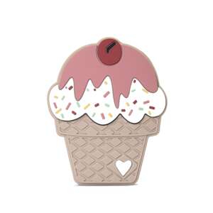 Pink ice cream silicone teether for babies, great for soothing sore gums during teething - Chewing gum