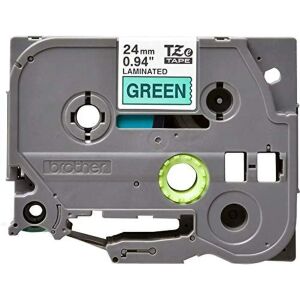 Brother TZe-751 24mm Black on Green Label Tape Cartridge - Brother