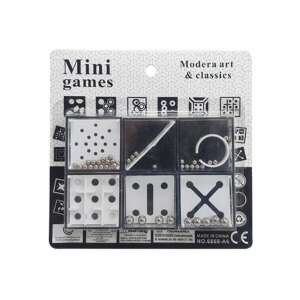 Mini-Spiele Logik-Puzzle-Set mit 6 verschiedenen Herausforderungen, jede mit einer Metallkugel, die durch das Labyrinth manövriert werden muss - Schaukelpferde, Schaukeltiere und Entwicklungsspiele für Kinder im Kindergartenalter