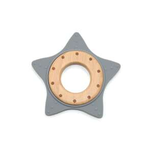 Star shaped silicone and beechwood teething ring for babies - Chewing gum