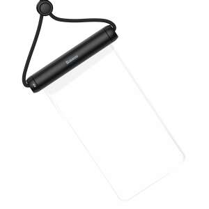 Baseus Cylinder Slide-Cover Waterproof Bag Pro, black, front view - Sports phone case