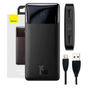 Baseus Bipow 10000mAh Powerbank mit digitalem Display, 15W Schnellladung, schwarz - Baseus